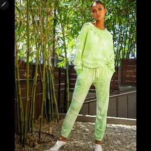 n:Philanthropy Olympia Sweatshirt and Sweatpants in Chartreuse Eclipse XS